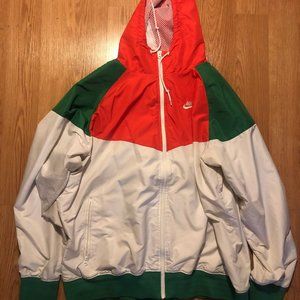 Unique Nike Windbreaker. Orange, white and green.